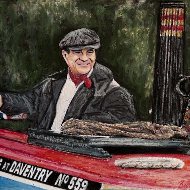 Oil pastel of David Suchet by Bella St John